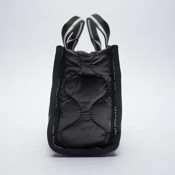 Branded design meka torba za žene-kupaca Torbe preko ramena Velikog Kapaciteta sa širokim ramenom pojasom Ženske torbe-torbe, Najlon Crna