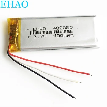 EHAO 402050 3 žice 3.7 400 mah baterija je Litij-polimer LiPo Punjive Litij stanica za Mp3 GPS Bluetooth DVD kamera