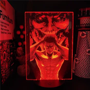 Eren Yeager Napad na Titans 3D Animacija noćno svjetlo LED Svjetiljka Lampara Ukras Kuće Lampa Manga Lik Lampu Svjetiljke Noćni Dekorativne Svjetiljke