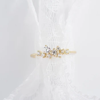 Jednostavno Zlatni prsten Za žene Nakit Donje Slatka je Prsten Na prst Romantičan rođendanski Poklon za djevojku Modni nakit od Циркона