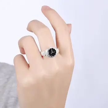 Kreativni visoke kvalitete srebrna boja najverovatnije biljka izravna moda za žene crystal CZ Prsten za Vjenčanje, kao što su satovi stil R887