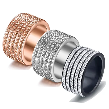 Modni prsten s kristalima za žene i muškarce vjenčani prsten, nakit od nehrđajućeg čelika