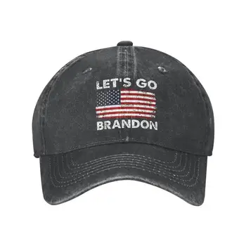 Neka je Brandon FJB Šešir, Kapu za muškarce i žene Zabavna стиранная traper Podesiva Vintage šeširi Moderan Svakodnevni šešir Zabavan poklon