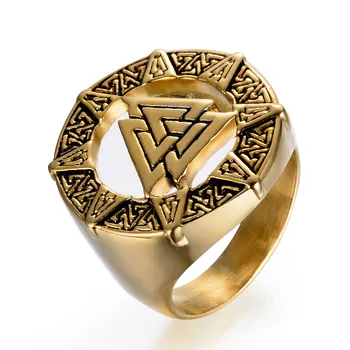 Nordijski ratnik Vikinzi Muški prsten je Simbol Odina Muški Nakit od Nehrđajućeg Čelika