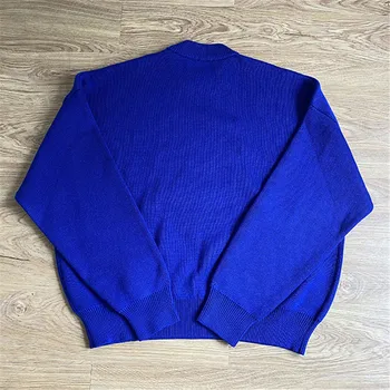 Vez logotipom Ader Error Veste Za muškarce i za žene jesensko-zimski vrt odjeća Plava Adererror Pleteni pulover