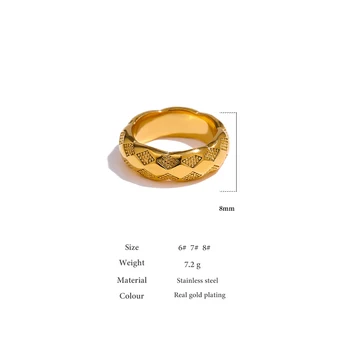 Yhpup Novi Kružni prsten Od Nehrđajućeg Čelika Šarm Metalni Zlatni Donje Prsten Vodootporan Nakit Torbe Pour Femme Večernje poklon Pribor